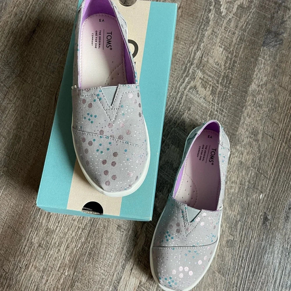 Toms Alpargata Drizzle Grey Superbloom Dot print shoes